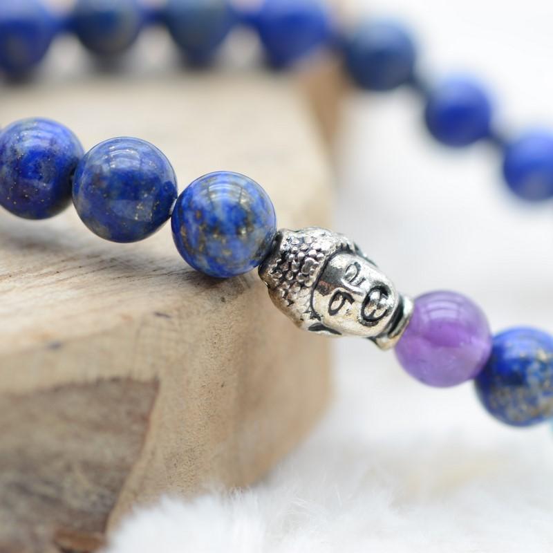 Bracelet "Contrôle des 7 Chakras" en Lapis Lazuli - lespierresdubienetre