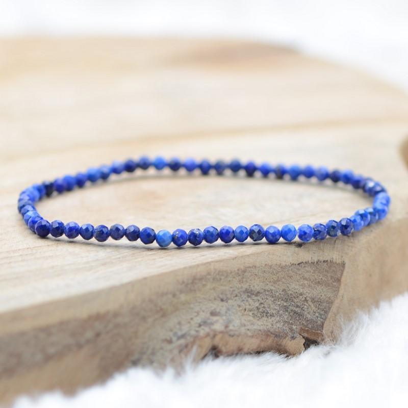 Bracelet "Contrôle" en Lapis Lazuli à facettes - lespierresdubienetre