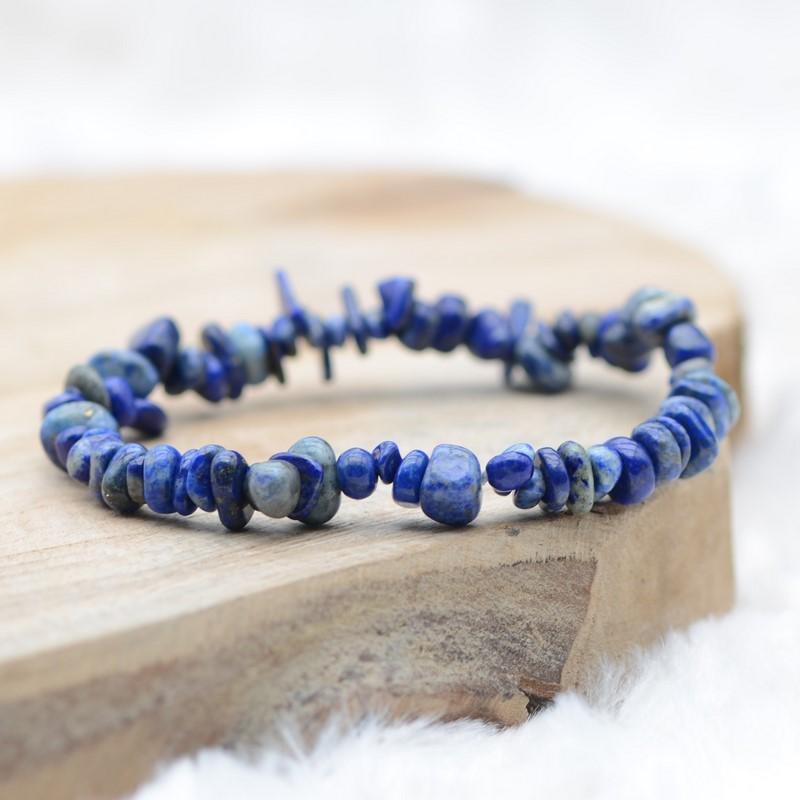 Bracelet "Contrôle" en Lapis Lazuli Chip - lespierresdubienetre