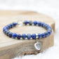 Bracelet "Contrôle" en Lapis Lazuli (Cœur en Quartz) - lespierresdubienetre
