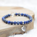 Bracelet "Contrôle" en Lapis Lazuli (Cœur en Quartz)
