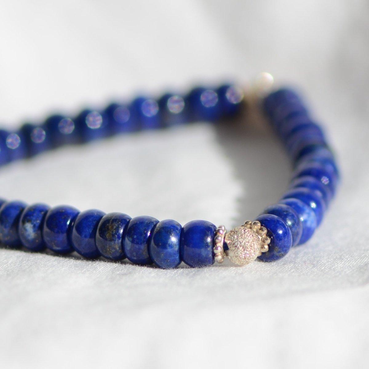 Bracelet "Contrôle" en Lapis Lazuli Égyptien - Pièce de Bijouterie - lespierresdubienetre
