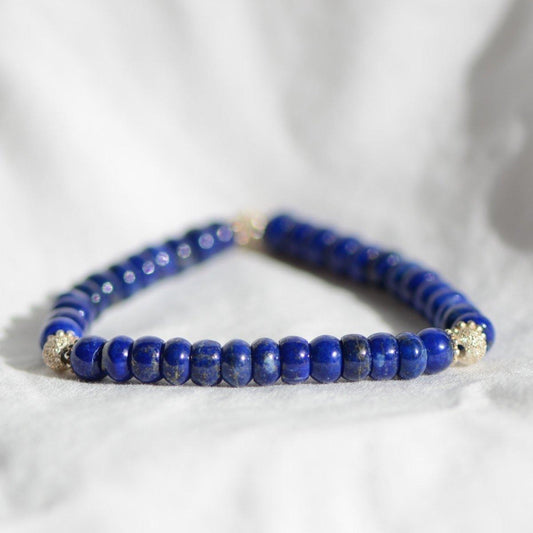 Bracelet "Contrôle" en Lapis Lazuli Égyptien - Pièce de Bijouterie - lespierresdubienetre