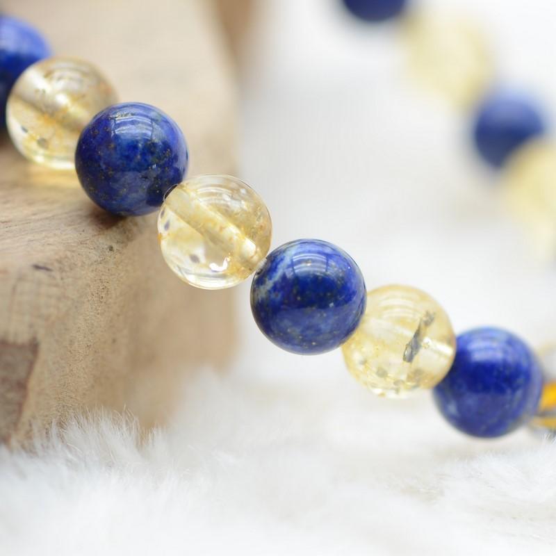 Bracelet "Contrôle et Réussite" Mix en Lapis Lazuli & Citrine - lespierresdubienetre