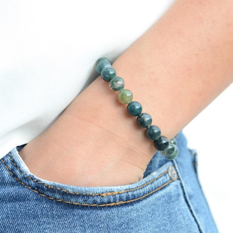 Bracelet "Courage" en Agate Mousse - lespierresdubienetre