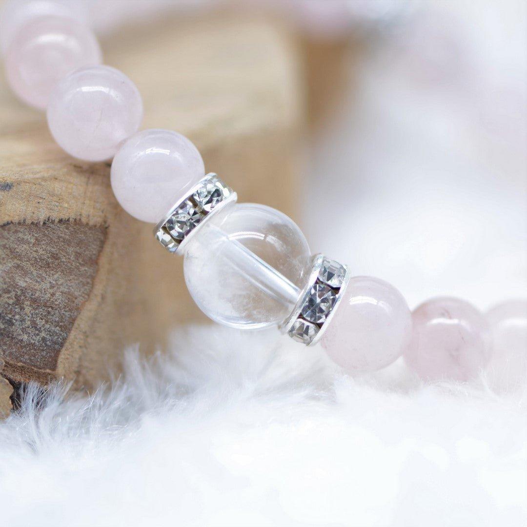Bracelet Cristal "Amour" en Quartz Rose - lespierresdubienetre