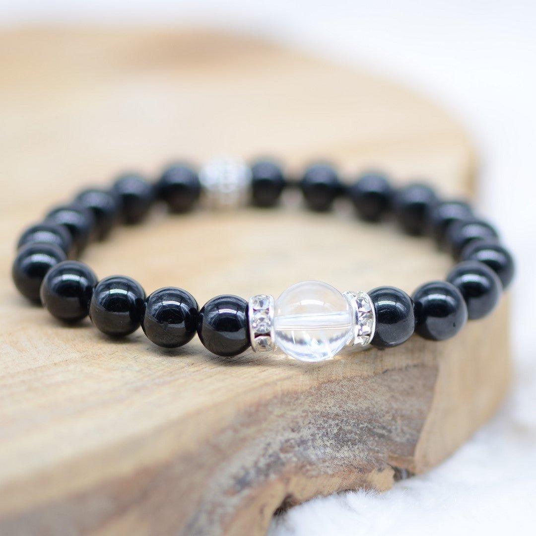 Bracelet Cristal "Bouclier" en Obsidienne Oeil Céleste - lespierresdubienetre