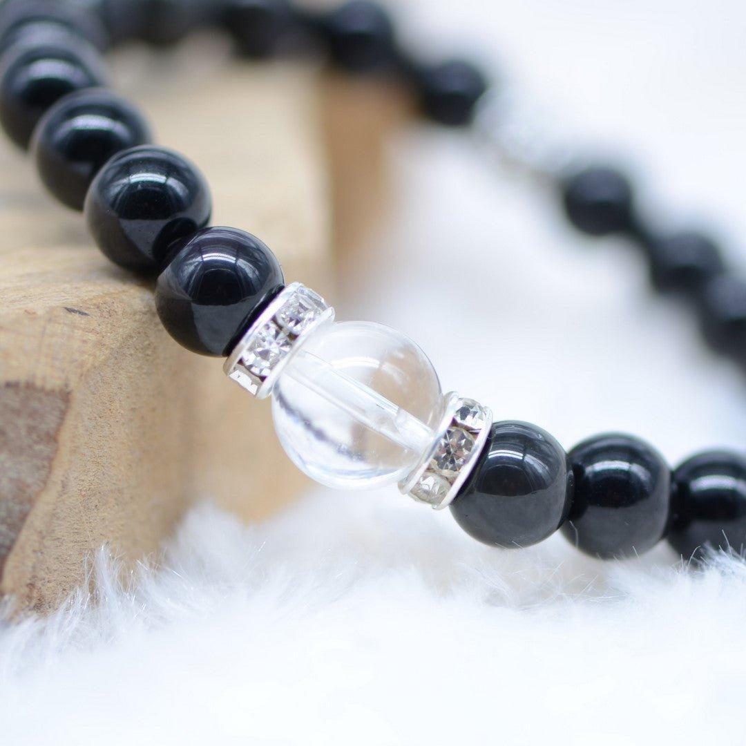 Bracelet Cristal "Bouclier" en Obsidienne Oeil Céleste - lespierresdubienetre