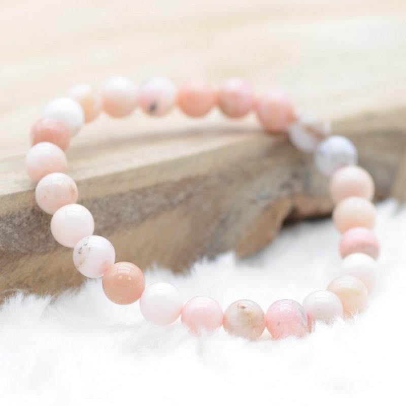 Bracelet "Douceur" en Opale Rose - lespierresdubienetre