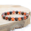 Bracelet "Porte Bonheur" Mix en Bronzite et Cornaline