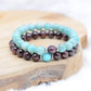 Bracelet "Duo Apaisant" en Amazonite & Grenat - lespierresdubienetre