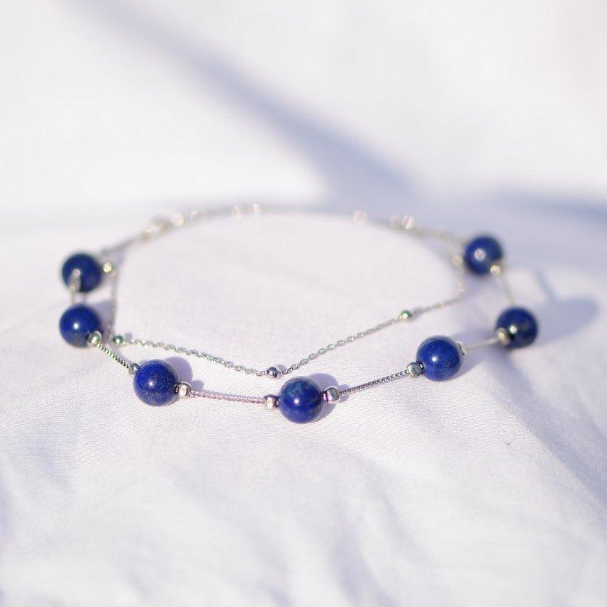 Bracelet en Argent 925 "Contrôle" en Lapis Lazuli - Pièce de Bijouterie - lespierresdubienetre