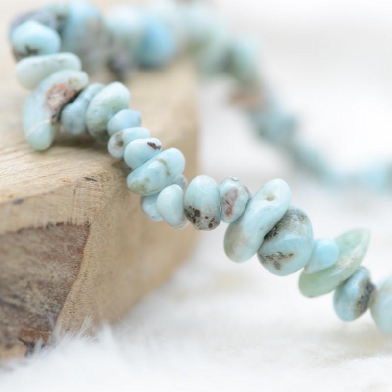 Bracelet "Harmonie" en Larimar Chip - lespierresdubienetre