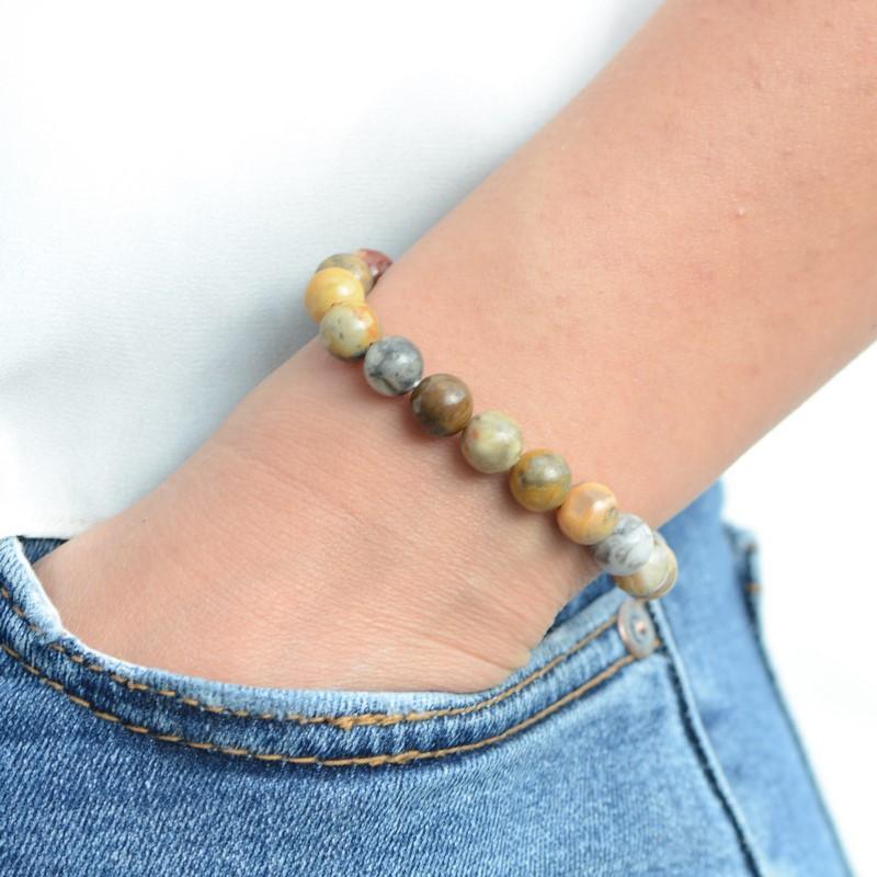 Bracelet "Joie" en Agate Crazy Lace - lespierresdubienetre