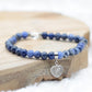 Bracelet "Maîtrise" en Sodalite (Coeur en Quartz) - lespierresdubienetre