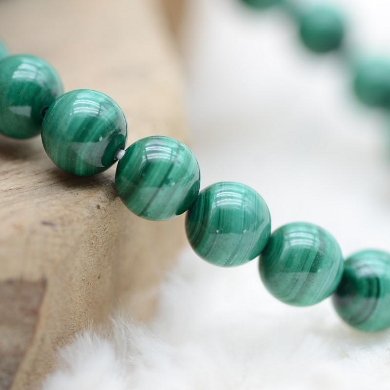 Bracelet "Paix" en Malachite - lespierresdubienetre