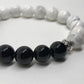 Bracelet "Patience et Communication" en Agate Noire & Howlite Dépolie - lespierresdubienetre