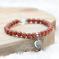 Bracelet "Protecteur" en Jaspe Rouge (Cœur en Quartz ou Pierre) - lespierresdubienetre