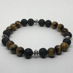Bracelet "Protection et Confiance" en Oeil-de-Tigre et Pierre de Lave - lespierresdubienetre