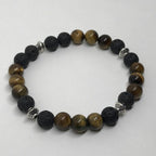 Bracelet "Protection et Confiance" en Oeil-de-Tigre et Pierre de Lave - lespierresdubienetre
