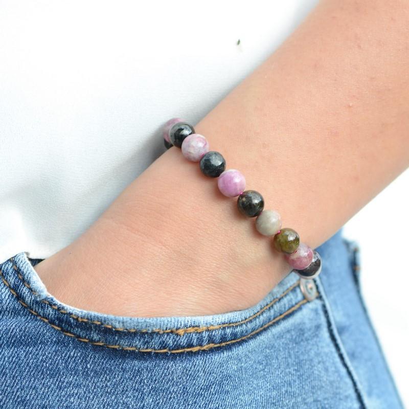 Bracelet "Renfort" en Tourmaline Multicolore - lespierresdubienetre