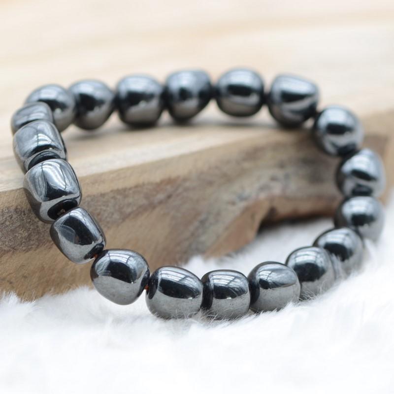 Bracelet roulé "Dissipation" en Hématite - lespierresdubienetre