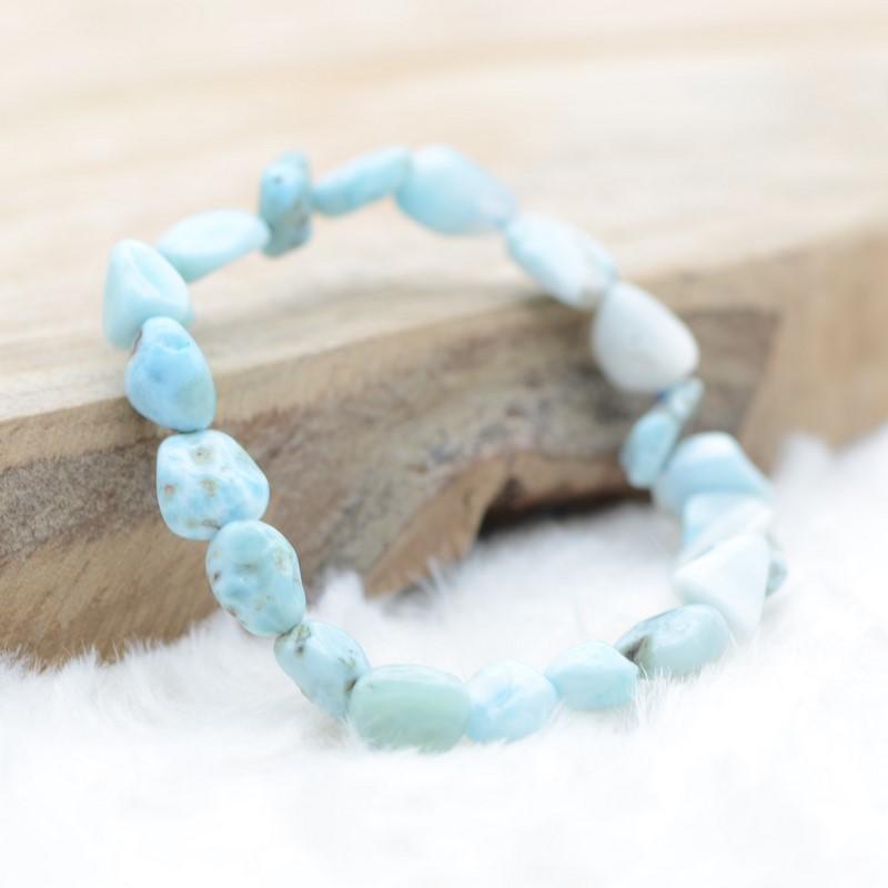 Bracelet roulé "Harmonie" en Larimar - lespierresdubienetre