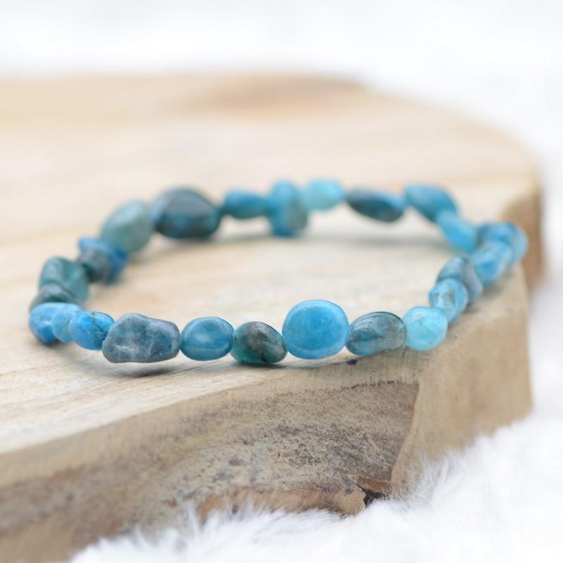 Bracelet roulé "Motivation" en Apatite Bleue - lespierresdubienetre