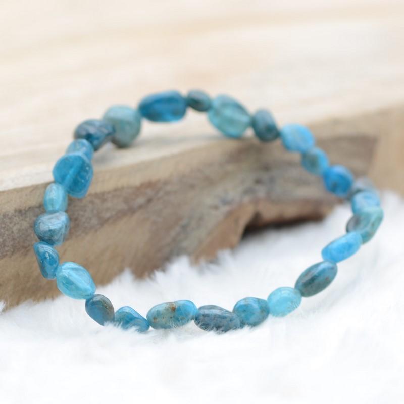 Bracelet roulé "Motivation" en Apatite Bleue - lespierresdubienetre