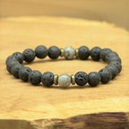 Bracelet "Stimulation et Avenir" en Jaspe Fancy et Pierre de Lave - lespierresdubienetre