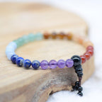 Bracelet "Volonté des 7 Chakras" Japa Mâla - lespierresdubienetre