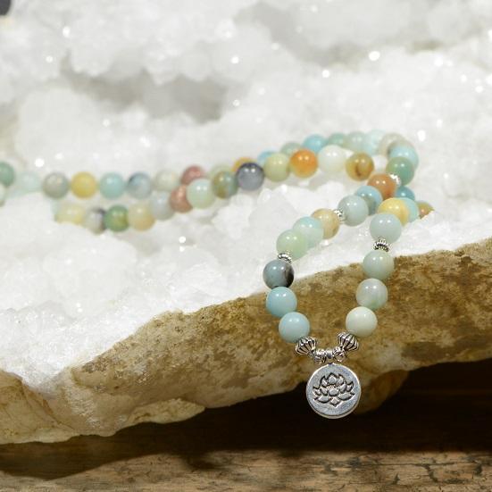 Mala "Apaisement" en Amazonite - lespierresdubienetre