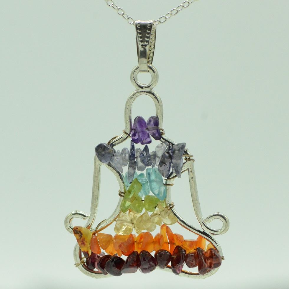 Pendentif "Bouddha" 7 chakras - lespierresdubienetre