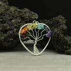 Pendentif "Coeur et arbre de vie" 7 Chakras - lespierresdubienetre