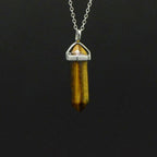 Pendentif "Confiance" Oeil de Tigre Pointe - lespierresdubienetre