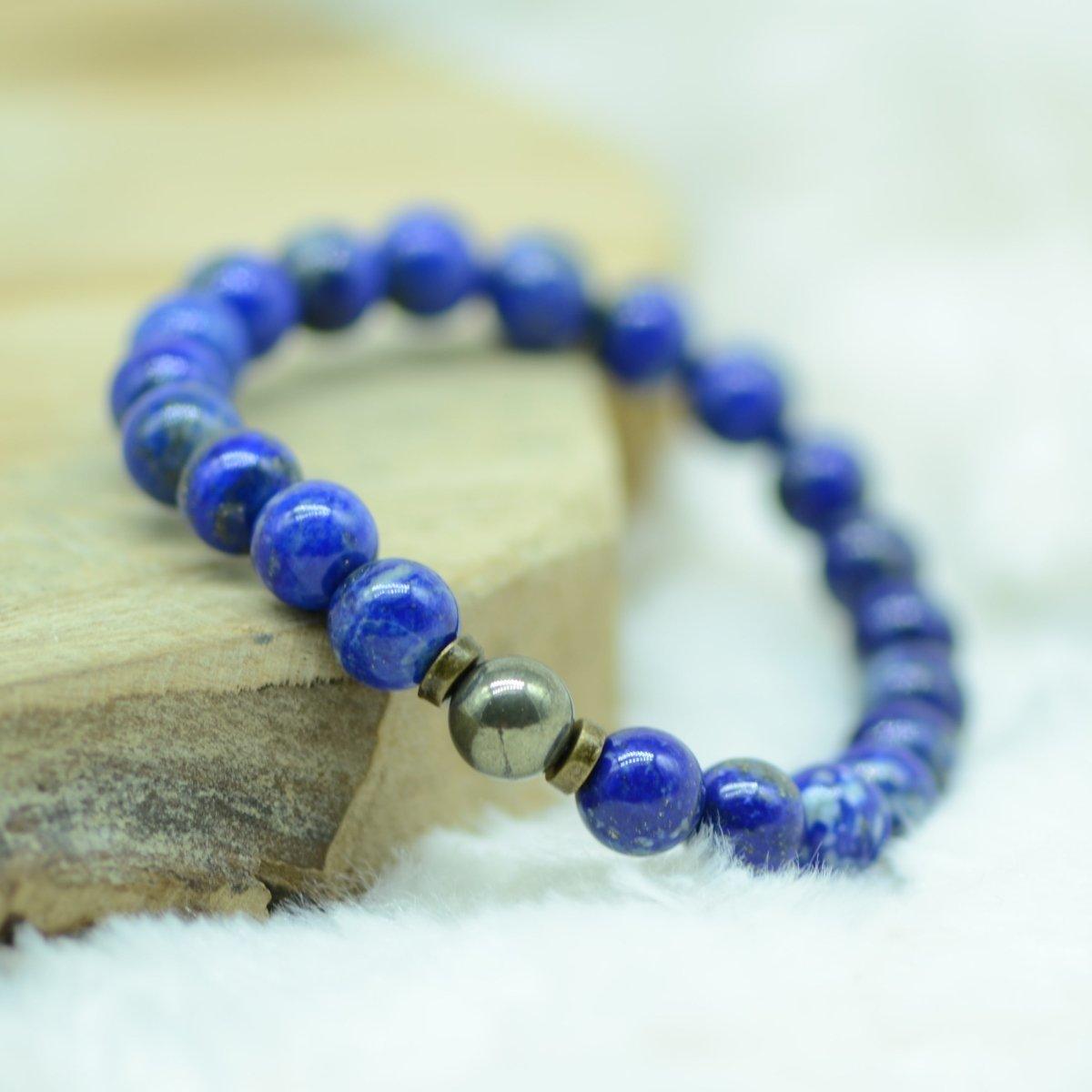 [PIECE RARE] Bracelet "Duo Égyptien" en Lapis Lazuli d'Afghanistan et Pyrite - lespierresdubienetre