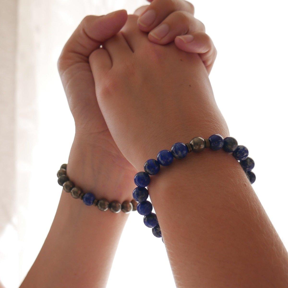 [PIECE RARE] Bracelet "Duo Égyptien" en Lapis Lazuli d'Afghanistan et Pyrite - lespierresdubienetre