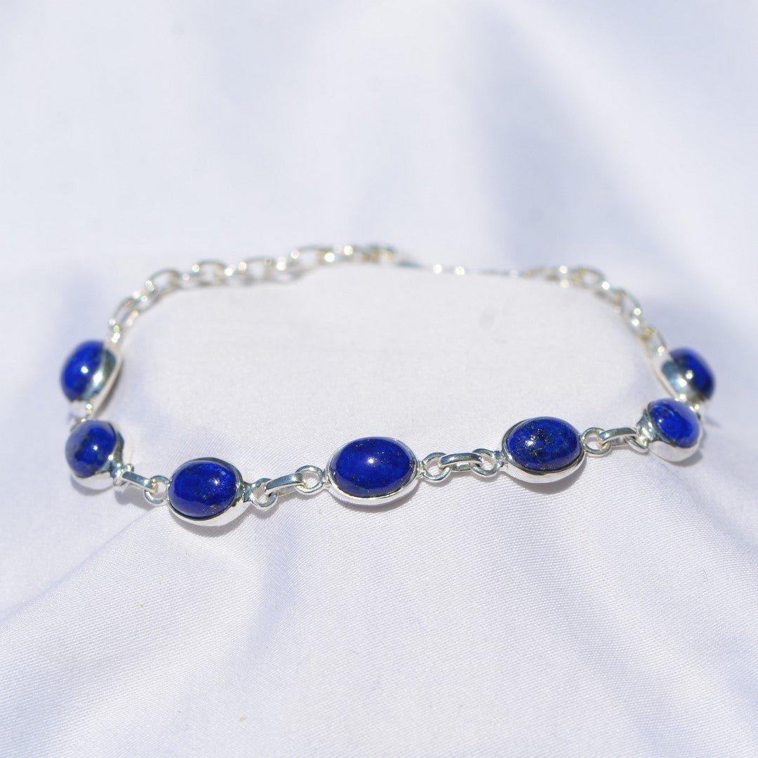 [RARE] Bracelet "Contrôle" en Lapis Lazuli & Argent 925 - Pièce de Bijouterie - lespierresdubienetre