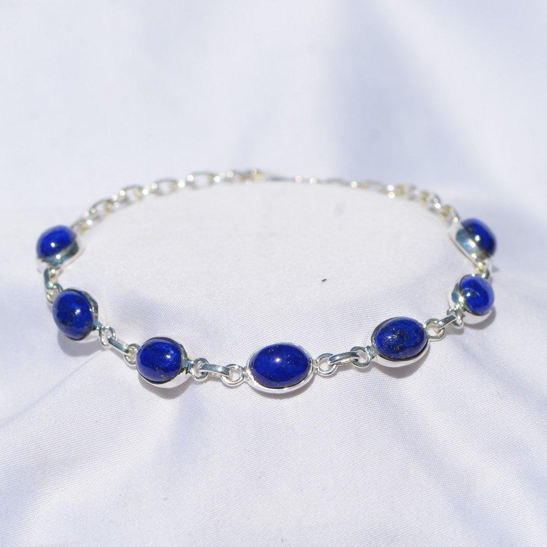 [RARE] Bracelet "Contrôle" en Lapis Lazuli & Argent 925 - Pièce de Bijouterie - lespierresdubienetre